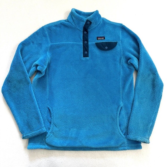 Patagonia Girl Ultramarine Electron Blue X-Dye Retool Snap T Fleece Jacket XXL